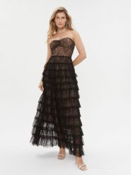 TWINSET Sukienka wieczorowa 232TT2070 Czarny Regular Fit. Czarne sukienki Twinset, bez wzorów, z syntetyku, wizytowe, bez kołnierzyka, bez ramiączek. Za 2,549.00 zł.