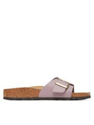Birkenstock Klapki Catalina 1030250 Fioletowy. Fioletowe klapki Birkenstock, bez wzorów, ze skóry, bez obcasa, bez zapięcia. Za 359.99 zł.