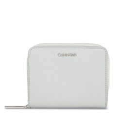 Mały Portfel Damski Calvin Klein. Szare portfele Calvin Klein, bez wzorów. Za 139.99 zł.
