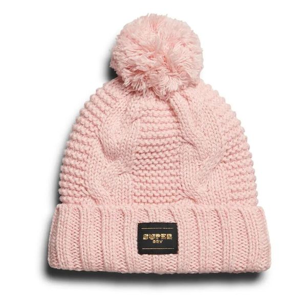 Damska czapka z dzianiny Superdry. Czerwone czapki zimowe Superdry, bez wzorów, z dzianiny, eleganckie. Za 129.30 zł.