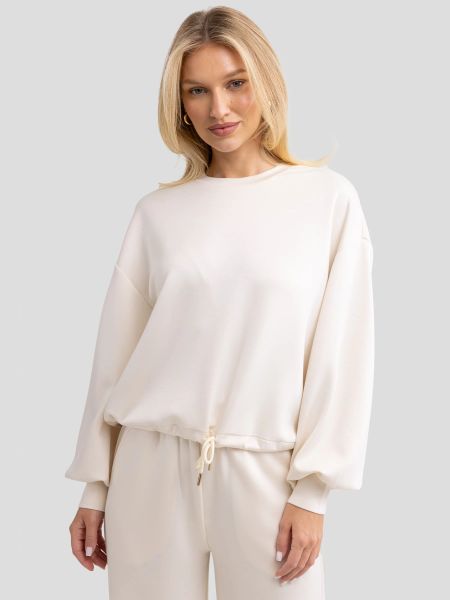 Bluza damska z wiskozy kremowa Lunara 103. Białe bluzy BIG STAR, l, bez wzorów, z dzianiny, bez kaptura. W wyprzedaży za 139.99 zł.