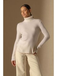 Perfect Cashmere Kaszmirowy golf "Tracy" w kolorze kremowym rozmiar: S. Brązowe swetry Perfect Cashmere, s, bez wzorów, z kaszmiru, bez ramiączek. Za 281.76 zł.