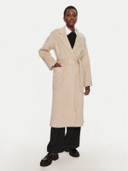 IVY OAK Płaszcz wełniany Celia IO111046 Beżowy Loose Fit. Brązowe płaszcze IVY & OAK, na zimę, bez wzorów, z wełny, bez kaptura. Za 2,249.00 zł.