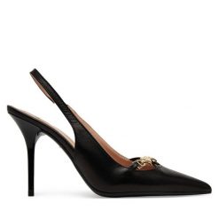 Sandały LOVE MOSCHINO. Czarne sandały Love Moschino, bez wzorów, bez obcasa, na szpilce, bez zapięcia. Za 1,179.00 zł.