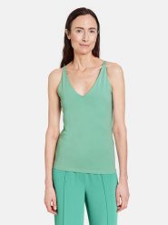 Gerry Weber Top w kolorze zielonym rozmiar: 40. Zielone topy Gerry Weber, bez wzorów, bez kołnierzyka, bez ramiączek. Za 53.04 zł.