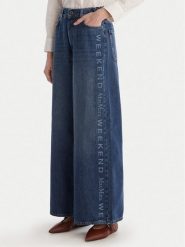 Weekend Max Mara Jeansy Vortice 2615181011 Granatowy Wide Leg. Niebieskie jeansy Weekend Max Mara, bez wzorów, z bawełny. Za 889.99 zł.