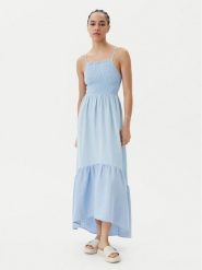 Maaji Sukienka letnia Isadora PT2123CLD005 Błękitny Regular Fit. Niebieskie sukienki Maaji, s, bez wzorów, ze lnu, bez kołnierzyka, bez ramiączek. Za 289.99 zł.