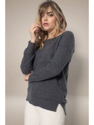 Perfect Cashmere Kaszmirowy sweter "Sasha" w kolorze ciemnoszarym rozmiar: L. Szare swetry Perfect Cashmere, l, bez wzorów, z kaszmiru, bez ramiączek. Za 369.82 zł.