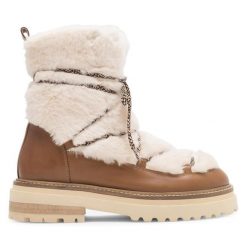 Śniegowce Badura. Brązowe śniegowce Badura, bez wzorów, bez zapięcia. Za 279.99 zł.