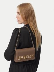 LOVE MOSCHINO Torebka JC4103PP0PKD0203 Brązowy. Brązowe kopertówki Love Moschino, bez wzorów, ze skóry, wizytowe, bez dodatków. Za 699.99 zł.