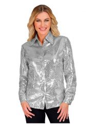 Widmann Bluzka kostiumowa "Party Fashion" w kolorze srebrnym rozmiar: L/XL. Szare bluzki Widmann, l, bez wzorów, bez kołnierzyka, bez ramiączek. Za 130.99 zł.