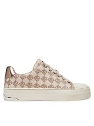 DKNY Trampki York Lace UP Sneak K2533982 Beżowy. Brązowe trampki DKNY, bez wzorów, z materiału, bez zapięcia. Za 399.99 zł.