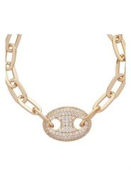 U.S. Polo Assn. Pozłacana bransoletka z elementem ozdobnym rozmiar: onesize. Żółte bransoletki U.S. Polo Assn., z kryształem, metalowe. Za 126.75 zł.