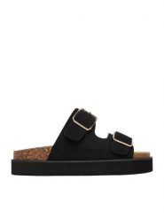 DeeZee Klapki CEO-LB-P2181 Czarny. Czarne klapki DeeZee, bez wzorów, ze skóry, bez obcasa, bez zapięcia. Za 129.99 zł.