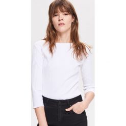 Bluzka z prażkowanej dzianiny - Kremowy. Bluzki marki Reserved. Za 49.99 zł.