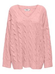 ONLY Sweter w kolorze jasnoróżowym rozmiar: M. Różowe swetry ONLY, m, bez wzorów, ze splotem, bez ramiączek. Za 96.83 zł.
