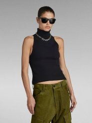 G-Star Top w kolorze czarnym rozmiar: L. Czarne topy G-Star, l, bez wzorów, z bawełny, retro, bez kołnierzyka, bez ramiączek. Za 136.45 zł.