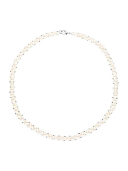 Mitzuko Naszyjnik perłowy w kolorze białym - dł. 40 cm rozmiar: onesize. Białe naszyjniki Mitzuko, z materiału, z perłą, srebrne. Za 274.75 zł.