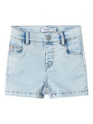 Name it Szorty dżinsowe - Slim fit - w kolorze błękitnym rozmiar: 80. Niebieskie szorty Name it, z aplikacjami, klasyczne. Za 70.57 zł.
