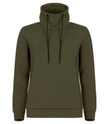 Clique Hobart Women — damska bluza z wysokim kołnierzem – Fog green. Zielone bluzy CLIQUE, xs, bez wzorów, z materiału, bez kaptura. Za 188.92 zł.