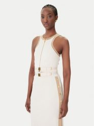 Elisabetta Franchi Top TK-71S-61E2-V270 Beżowy Regular Fit. Brązowe topy Elisabetta Franchi, s, bez wzorów, z wiskozy, bez kołnierzyka, bez ramiączek. Za 1,149.00 zł.