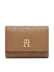 Tommy Hilfiger Duży Portfel Damski Th Distinct Trifold Wallet Mono AW0AW17257 Brązowy. Brązowe portfele Tommy Hilfiger, bez wzorów, ze skóry. Za 229.99 zł.