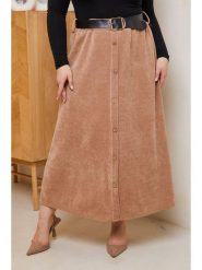 Curvy Lady Spódnica w kolorze jasnobrązowym rozmiar: 44/46. Brązowe spódnice Curvy Lady, bez wzorów, z tkaniny, klasyczne, maxi, rozkloszowane. Za 113.63 zł.