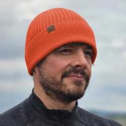 Czapka 100% Wełny Merino Fisherman Orange. Brązowe czapki zimowe WOOLONA, bez wzorów, z wełny. Za 104.00 zł.