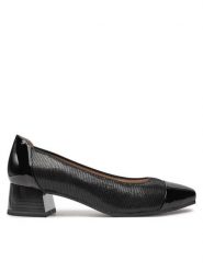 Caprice Czółenka 9-22306-43 Czarny. Czarne czółenka Caprice, bez wzorów, ze skóry, bez obcasa, bez zapięcia. Za 204.99 zł.