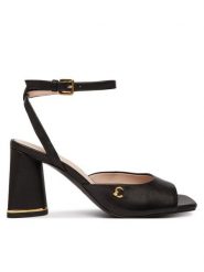 Coccinelle Sandały C-Everyday E4 U1L 18 02 01 Czarny. Czarne sandały Coccinelle, bez wzorów, ze skóry, bez obcasa, na słupku, bez zapięcia. Za 899.99 zł.