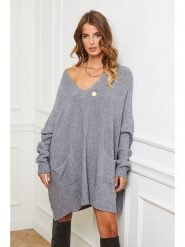 Joséfine Sukienka dzianinowa "Farjo" w kolorze szarym rozmiar: L. Szare sukienki Joséfine, l, bez wzorów, z dzianiny, bez kołnierzyka, bez ramiączek, mini. Za 203.45 zł.