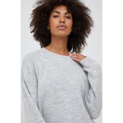 Sisley sweter z domieszką wełny damski kolor szary. Szare swetry Sisley, l, bez wzorów, z dzianiny, bez ramiączek. W wyprzedaży za 180.99 zł.