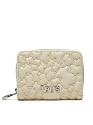 TOUS Mały Portfel Damski Puffy Bear 2002186401 Beżowy. Brązowe portfele tous, bez wzorów, ze skóry. Za 279.99 zł.