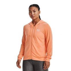 Bluza fitness damska Under Armour Rival Terry FZ Hoodie. Brązowe bluzy Under Armour, xs, bez wzorów, z kapturem, na fitness i siłownię. Za 139.99 zł.
