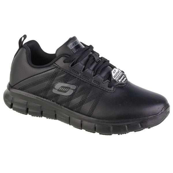Buty sportowe Skechers Sure Track Erath czarne damskie. Czarne buty sportowe lifestyle Skechers, na wiosnę, bez wzorów, z syntetyku, bez zapięcia, trekkingowe. Za 359.99 zł.