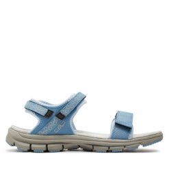 Sandały CMP. Niebieskie sandały CMP, bez wzorów, sportowe, bez obcasa, bez zapięcia. Za 249.99 zł.