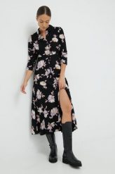 Vero Moda sukienka kolor czarny maxi rozkloszowana. Czarne sukienki Vero Moda, s, bez wzorów, z tkaniny, bez kołnierzyka, bez ramiączek, maxi, rozkloszowane. W wyprzedaży za 159.99 zł.