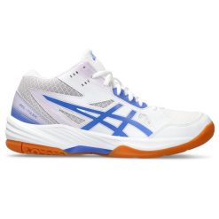 Damskie buty halowe Asics Gel-Task MT 3. Białe buty treningowe ASICS, bez wzorów, z materiału, bez zapięcia, do piłki ręcznej. Za 573.00 zł.