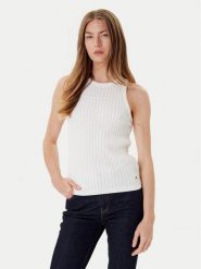 Tommy Hilfiger Top WW0WW45706 Écru Slim Fit. Topy Tommy Hilfiger, xxs, bez wzorów, z bawełny, bez kołnierzyka, bez ramiączek. Za 339.99 zł.