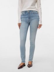 Vero Moda Dżinsy - Skinny fit - w kolorze błękitnym rozmiar: S/L30. Niebieskie jeansy Vero Moda, l, z aplikacjami, ze skóry, klasyczne. Za 122.09 zł.