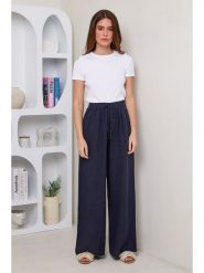 Le Monde du Lin Lniane spodnie w kolorze granatowym rozmiar: 38/40. Niebieskie spodnie materiałowe Le Monde du Lin, bez wzorów, ze lnu. Za 173.99 zł.