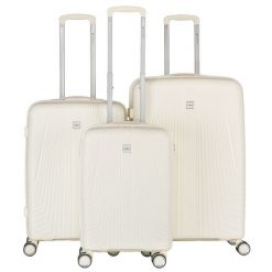 Zestaw walizek podróżnych z tworzywa ABS w beżowym kolorze Peterson PTN PP-09-SET3. Brązowe walizki Peterson. Za 549.99 zł.