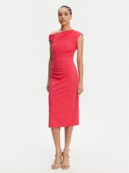 Rinascimento Sukienka koktajlowa CFC0123797003 Różowy Regular Fit. Czerwone sukienki Rinascimento, xs, bez wzorów, z syntetyku, wizytowe, bez kołnierzyka, bez ramiączek. Za 449.99 zł.