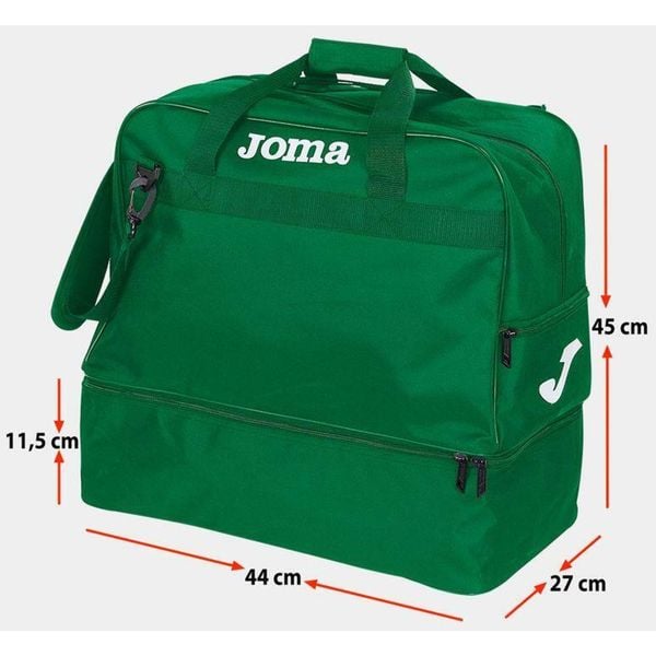 Torba Sportowa Joma Training III Zielona Średnia - Trwała i Przestronna. Zielone torby sportowe Joma, bez wzorów, z materiału, średnie. Za 82.99 zł.
