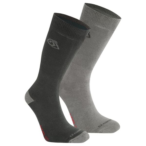 Skarpety Odstraszające Owady Dla Dorosłych Unisex (zestaw 2 Sztuk). Czarne skarpetki Craghoppers, bez wzorów, trekkingowe. Za 136.99 zł.