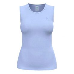 Koszulka techniczna damska Odlo Merino Performance. Niebieskie t-shirty sportowe ODLO, bez wzorów, z poliamidu, bez ramiączek. Za 170.50 zł.