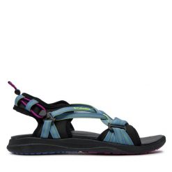 Sandały Columbia. Niebieskie sandały Columbia, bez wzorów, bez obcasa, na płaskiej podeszwie, bez zapięcia. Za 449.99 zł.