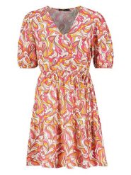 Sublevel Sukienka w kolorze różowym rozmiar: L/XL. Pomarańczowe sukienki Sublevel, l, bez wzorów, bez kołnierzyka, bez ramiączek, midi, rozkloszowane. Za 95.46 zł.