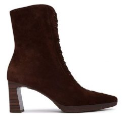Botki Hispanitas. Brązowe botki Hispanitas, bez wzorów, bez obcasa, na słupku, bez zapięcia. Za 859.99 zł.