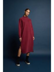 ELBSAND Sukienka dresowa "Roomi" w kolorze czerwonym rozmiar: M. Czerwone sukienki ELBSAND, m, bez wzorów, z bawełny, bez kołnierzyka, bez ramiączek, maxi. Za 173.99 zł.